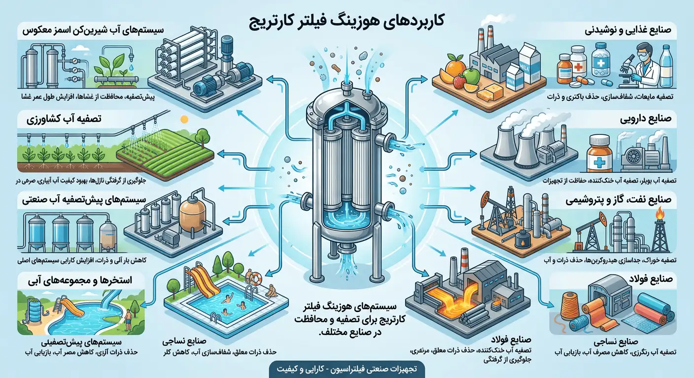 کاربردهای هوزینگ فیلتر کارتریج