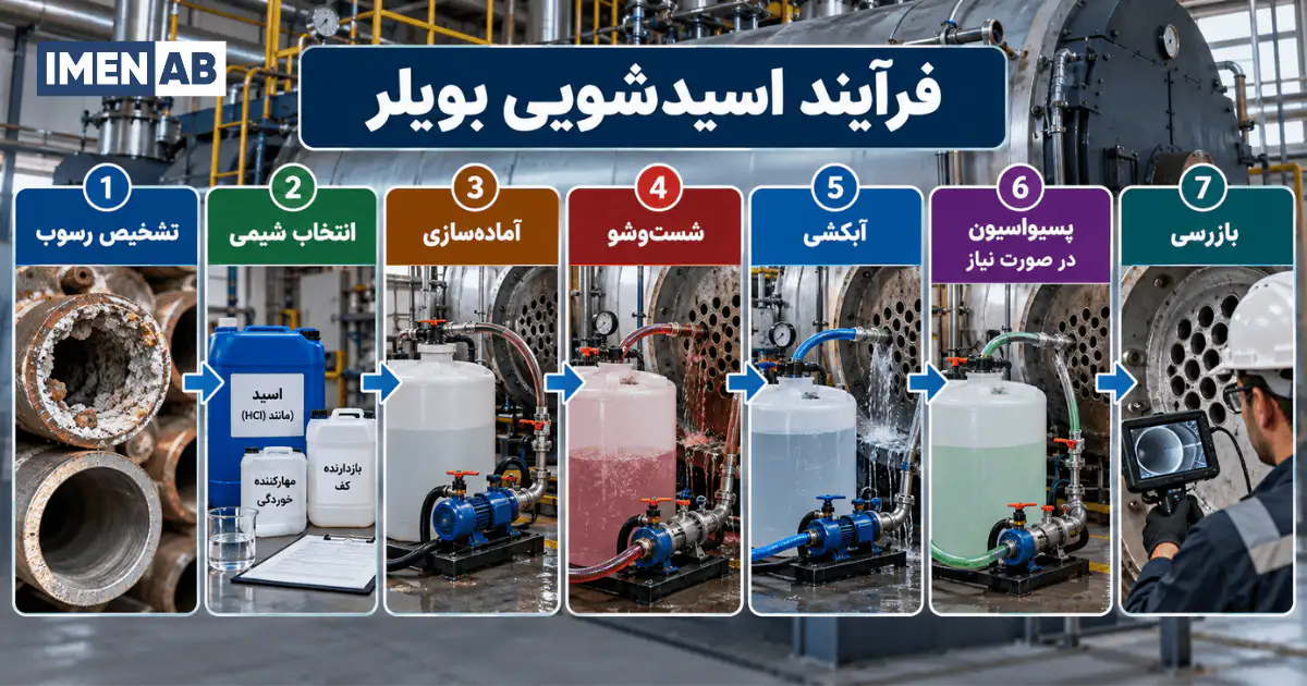 مراحل اسیدشویی دیگ بخار