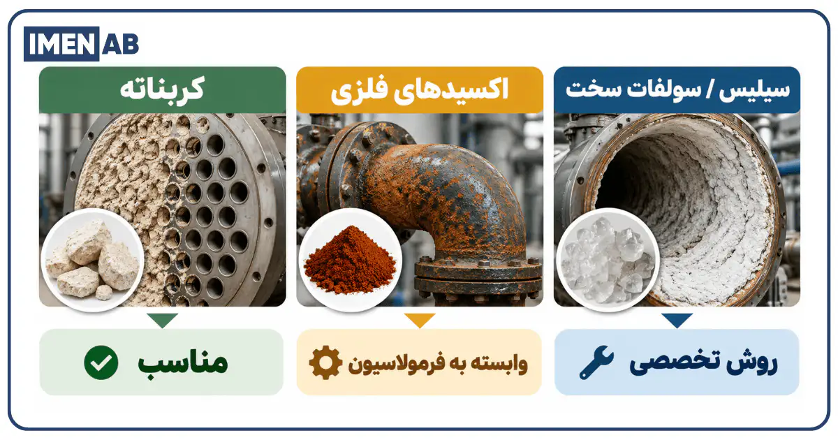 رفتار رسوبات مختلف در برابر اسید دیسکلر