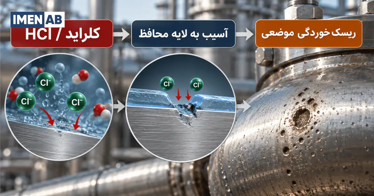 خطر خوردگی استنلس استیل در تماس با اسید کلریدریک