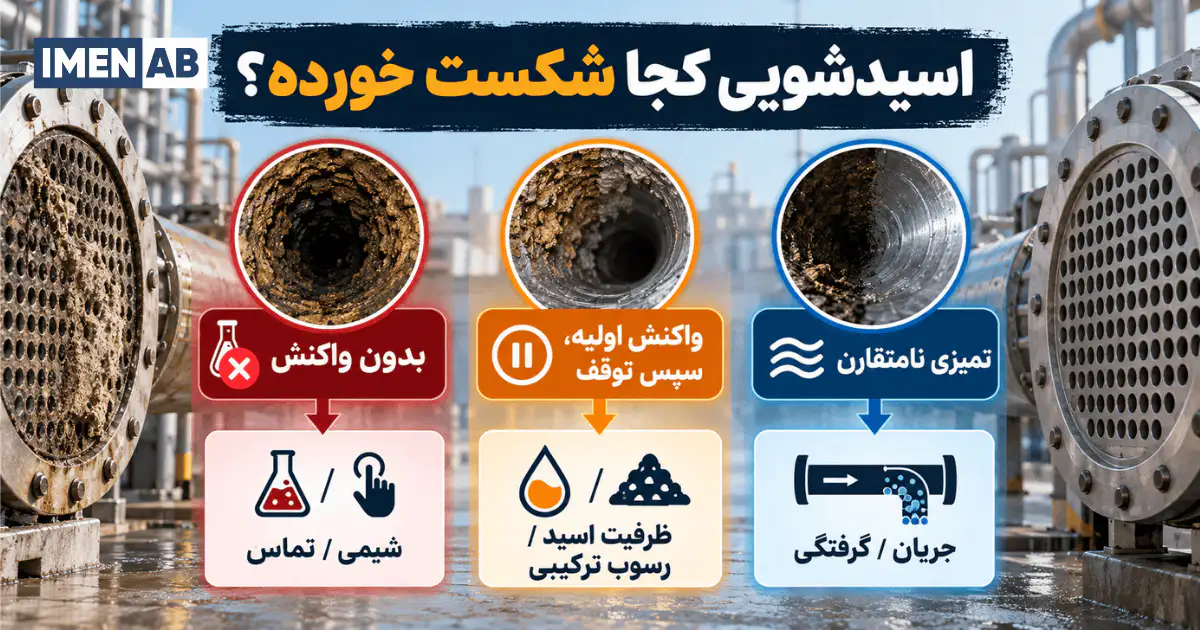تشخیص علت شکست اسیدشویی از رفتار فرآیند
