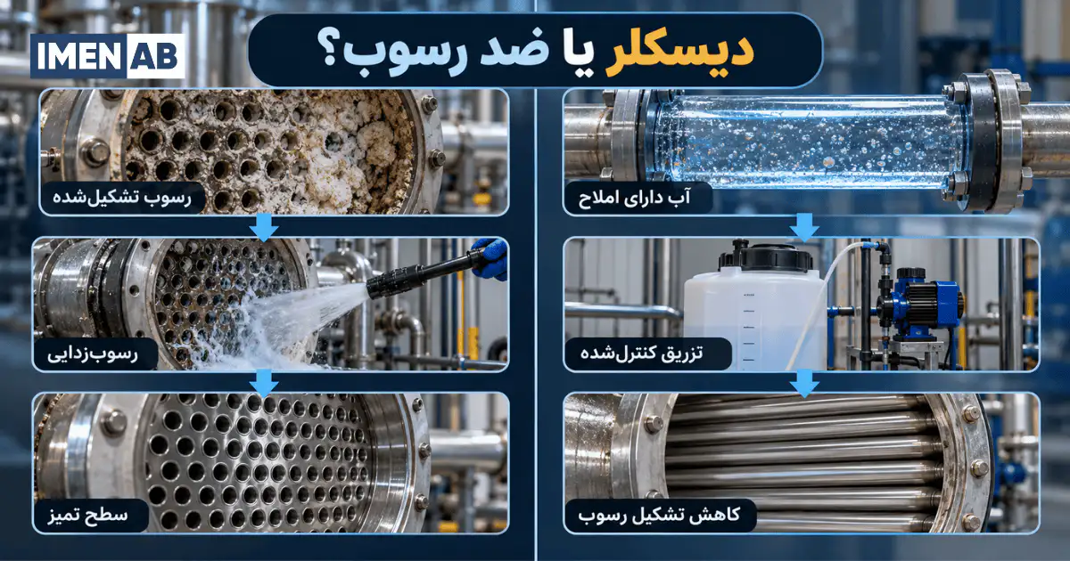 مقایسه عملکرد اسید دیسکلر و ماده ضد رسوب